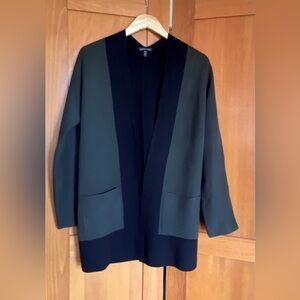 Eileen Fisher 100% Wool Color Block Cardigan, size S